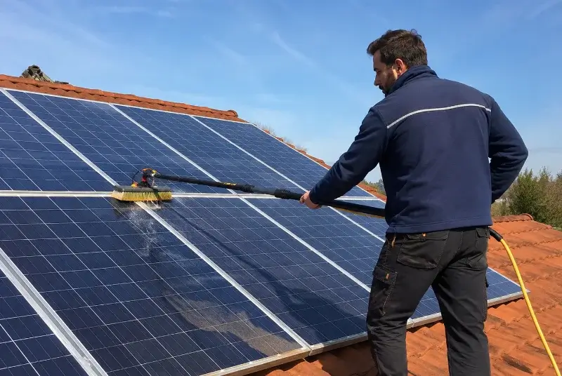 Nettoyage et entretien de panneaux solaires au Champ-Saint-Père
